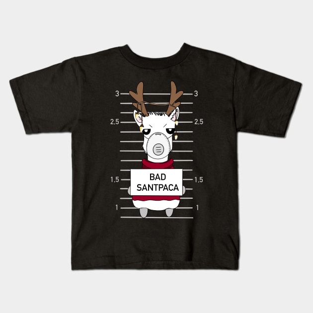 Alpaca Christmas Kids T-Shirt by Carries Design 